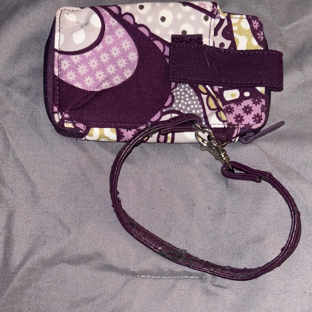 Thirty-One Purple and Cream Wristlet - Picture 2 of 4